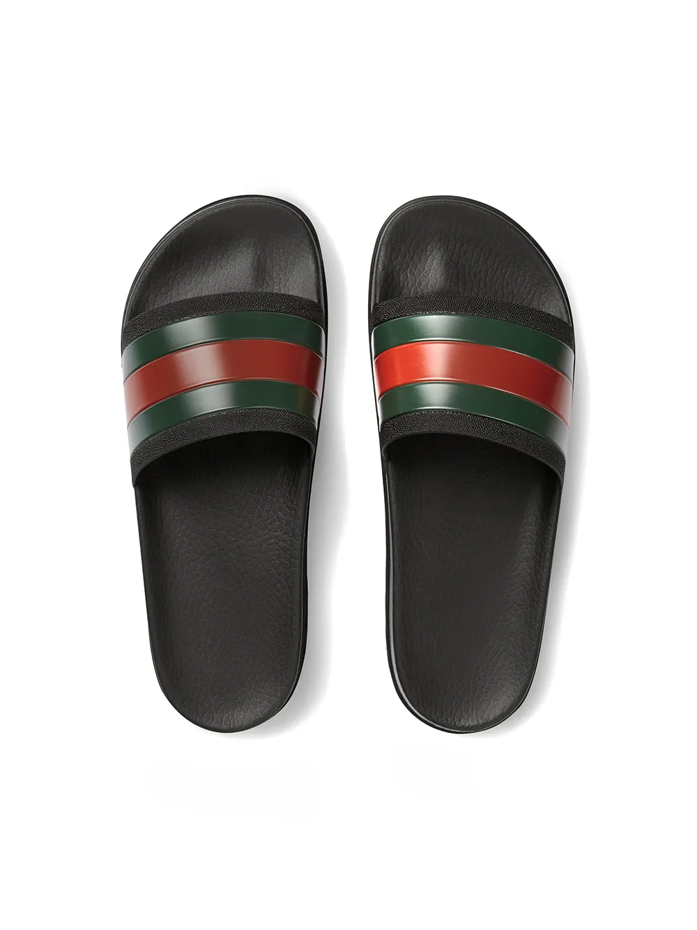 Men Gucci Black Pursuit Web Slides - Image 4