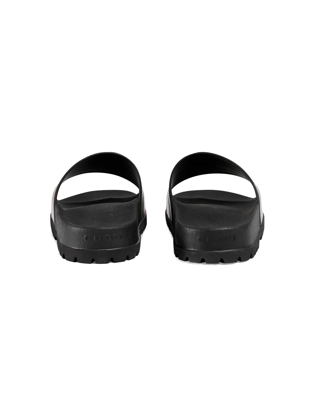 Men Gucci Black Pursuit Web Slides - Image 3