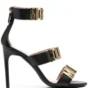 Women Moschino Logo-letter Leather Sandals