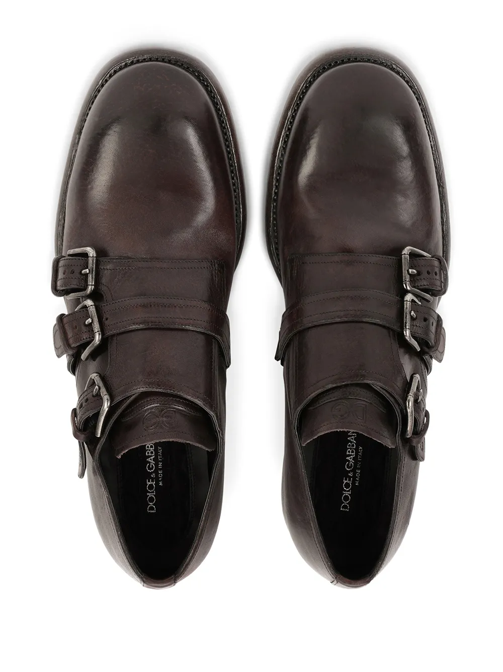 Men Dolce & Gabbana Distressed-effect Monk Strap Shoes - Image 4