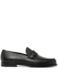Men Bally Leather Buckle-strap Loafers