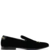 Men Philipp Plein Skull Bones Velvet Loafers