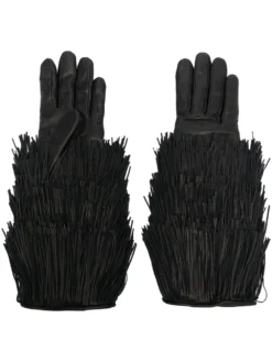 Women Agnelle Zelda Long-tassel Leather Gloves