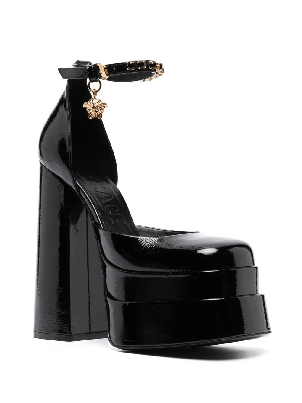 Women Versace Medusa Aevitas 160mm Leather Platform Pumps - Image 2