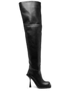 Women ANDREĀDAMO Square-top Thigh-high Boots