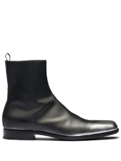 Men Prada Brushed-leather Ankle Boots