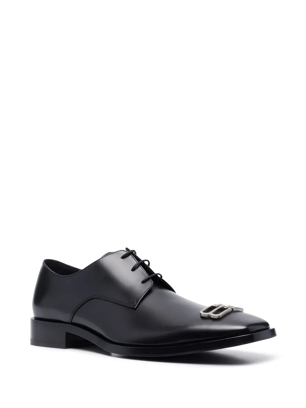 Men Balenciaga Logo-plaque Leather Derby Shoes - Image 2