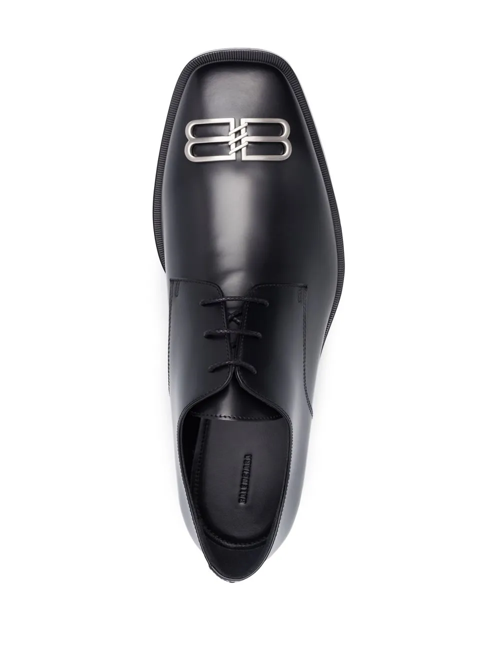 Men Balenciaga Logo-plaque Leather Derby Shoes - Image 4