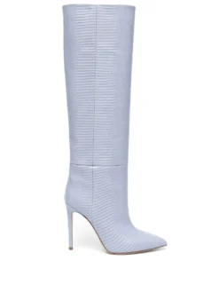 Women Paris Texas 105mm Crocodile-effect Knee-high Boots