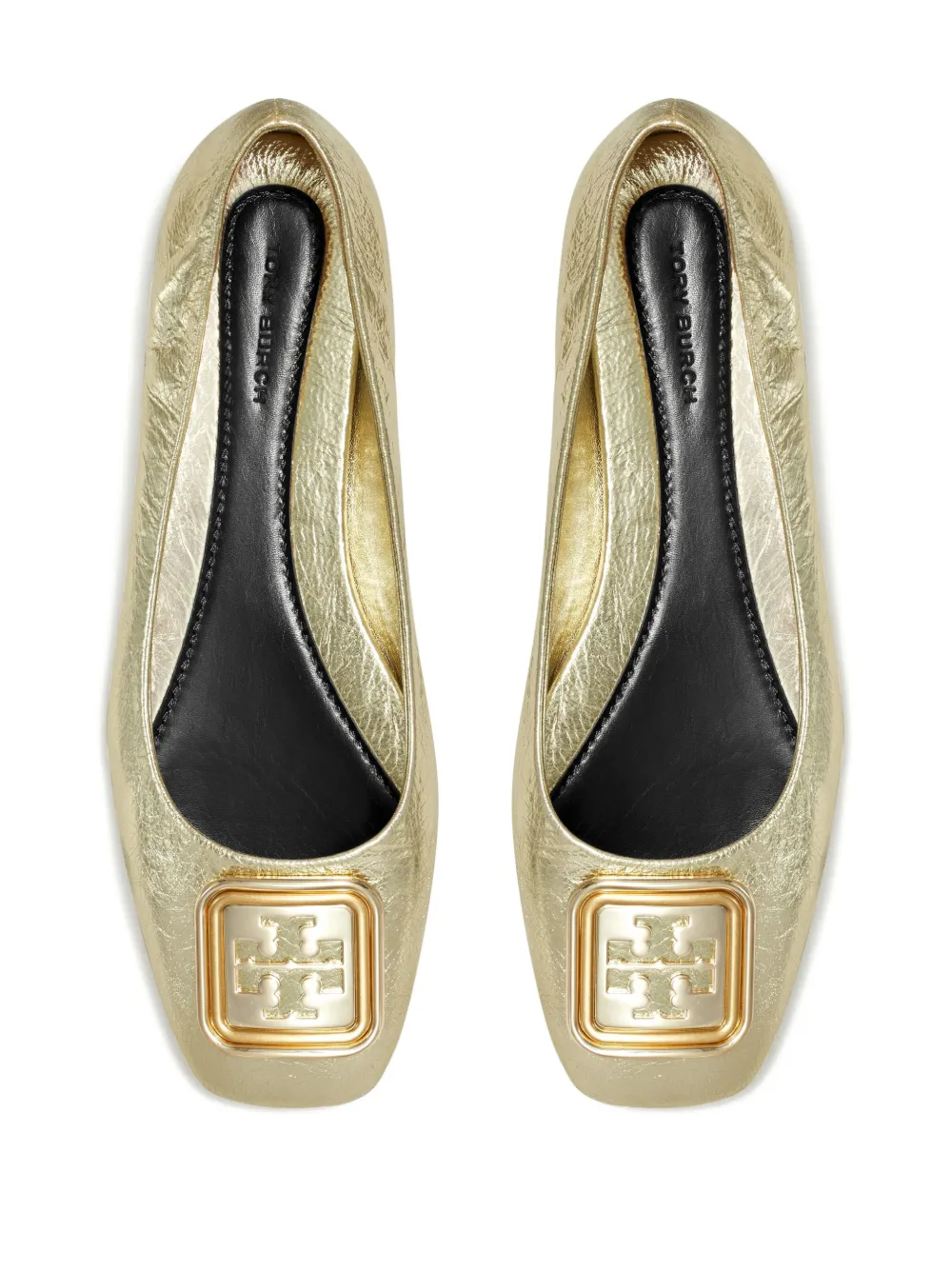 Women Tory Burch Georgia Metallic Ballerina Shoes - Image 4