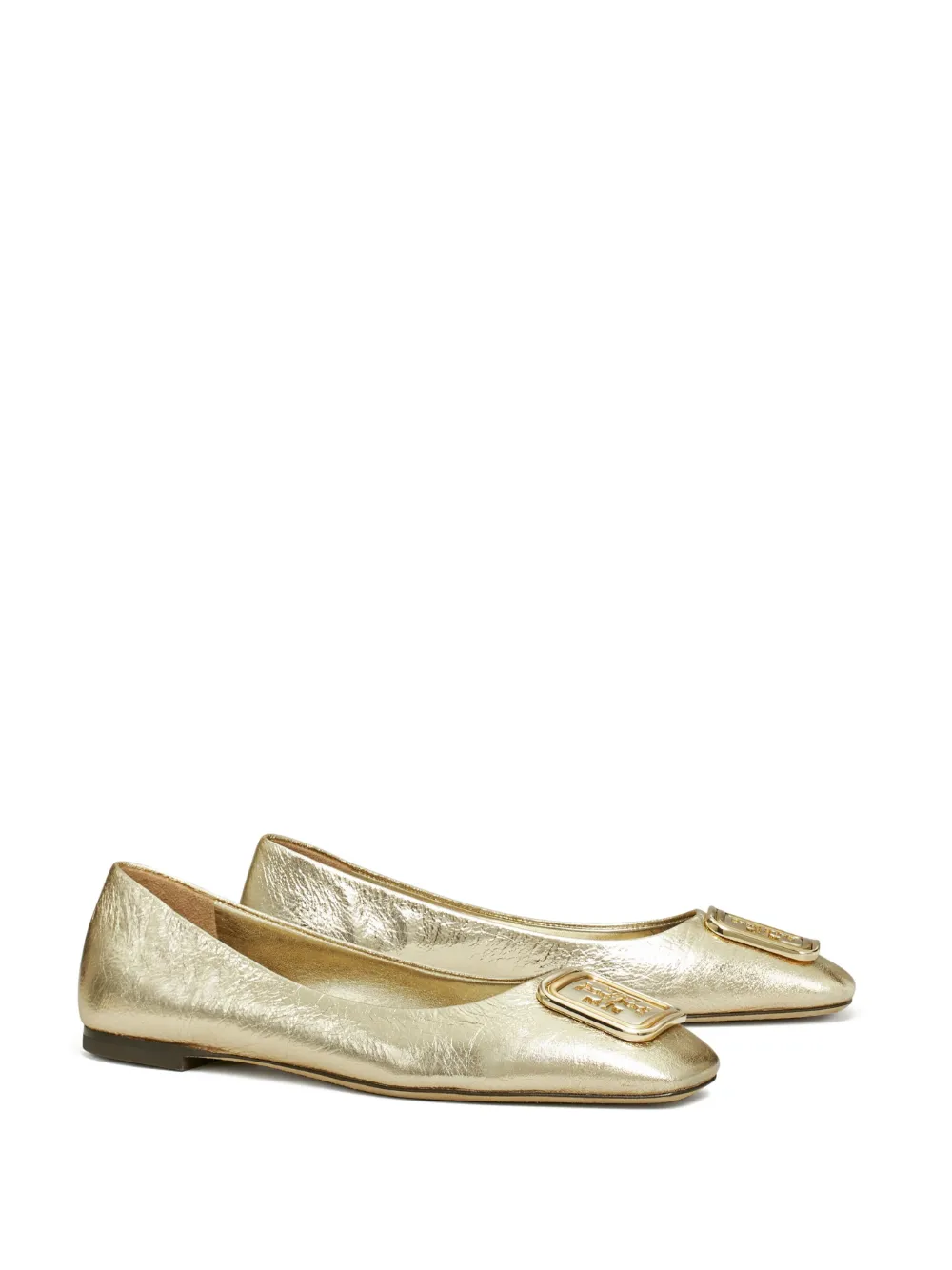 Women Tory Burch Georgia Metallic Ballerina Shoes - Image 2