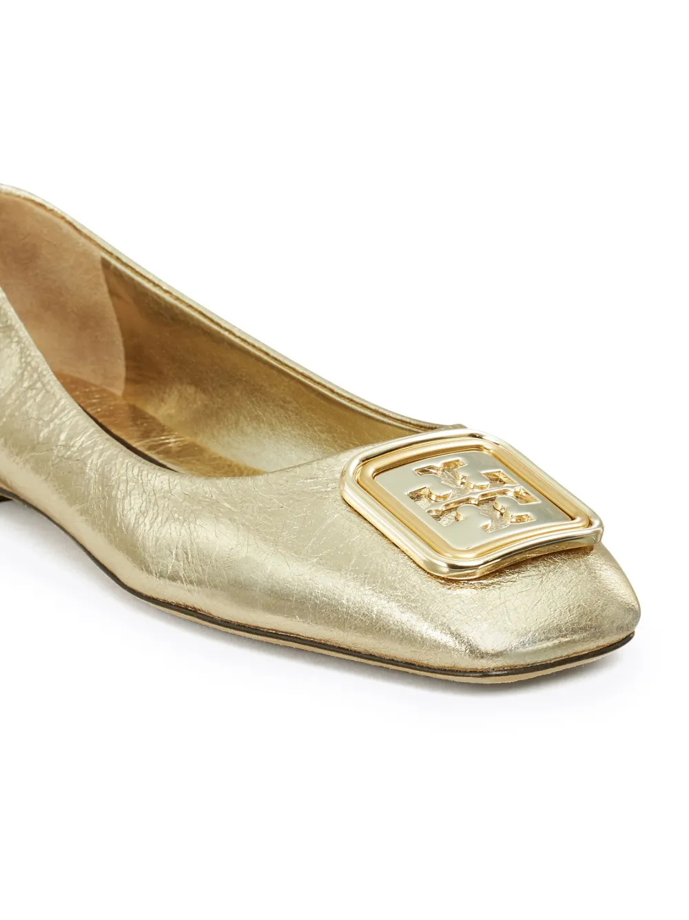 Women Tory Burch Georgia Metallic Ballerina Shoes - Image 3