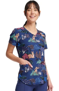 Cherokee Clearance Women's Meadow Frolic Print Scrub Top