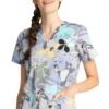 Cherokee Clearance Women's Boogie Bear Print Scrub Top