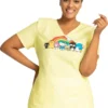 Cherokee Clearance Women's Under The Rainbow Print Scrub Top