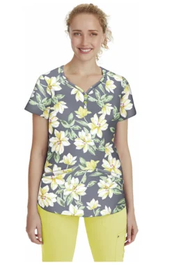 Clearance Women's Isabel Sunny Azalea Print Scrub Top