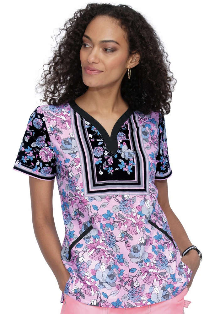 Clearance Women's Luisa Enchanted Garden Print Scrub Top