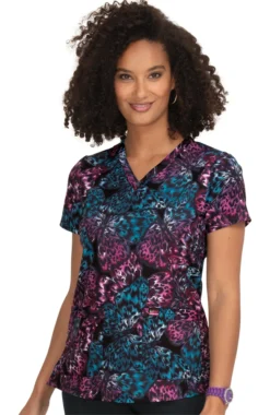 Clearance Women's Align Exotic Wings Print Scrub Top