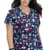Clearance Women's Leslie Nurse Life Print Scrub Top