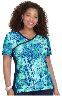 Clearance Women's Raquel Animal Petals Print Scrub Top