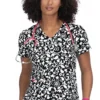Clearance Women's Doll Vine Print Scrub Top