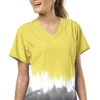 Clearance Women's Lemon Dipped Print Scrub Top