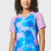 Women's Yoga V-Neck Twilight Print Scrub Top