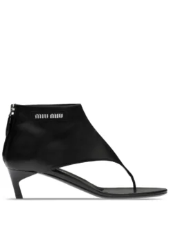 Women Miu Miu Thong-strap 45mm Leather Booties