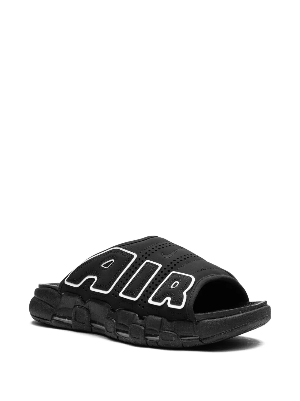 Men Nike Air More Uptempo OG "Black/White" Slides - Image 2
