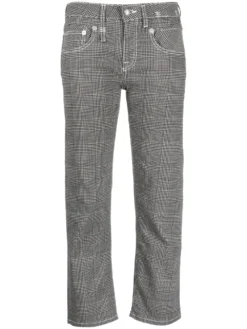 Women R13 Check-print Low-waist Cropped Jeans