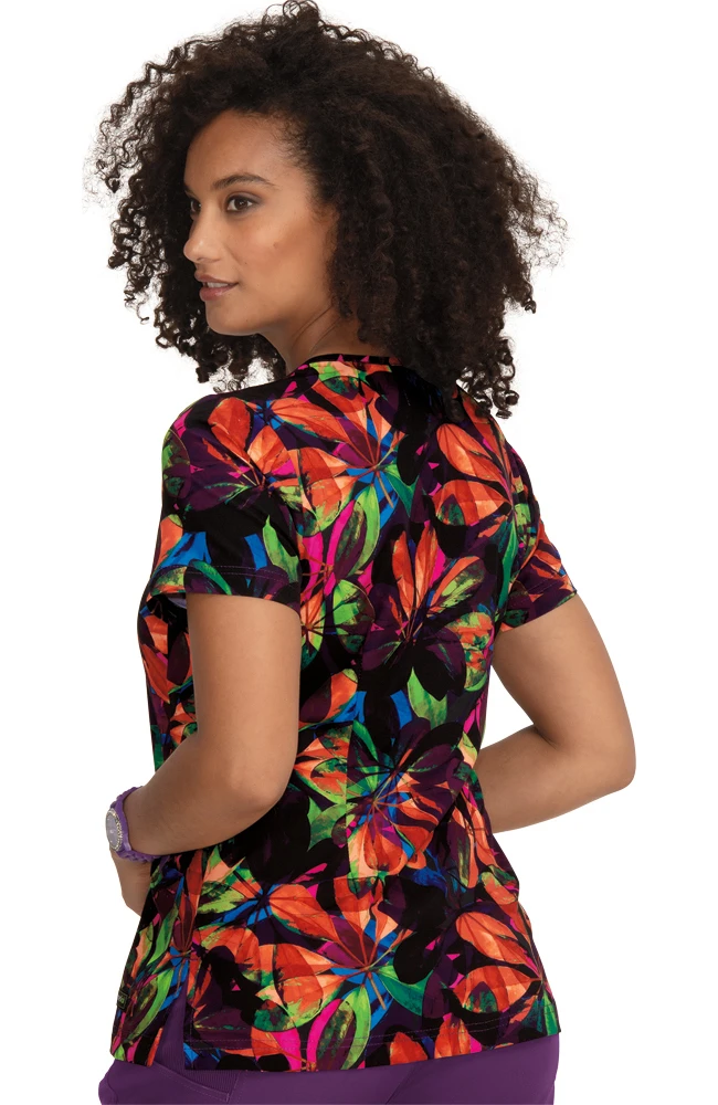 Clearance Planet Koi Women's Aria Falling Leaves Print Scrub Top - Image 2