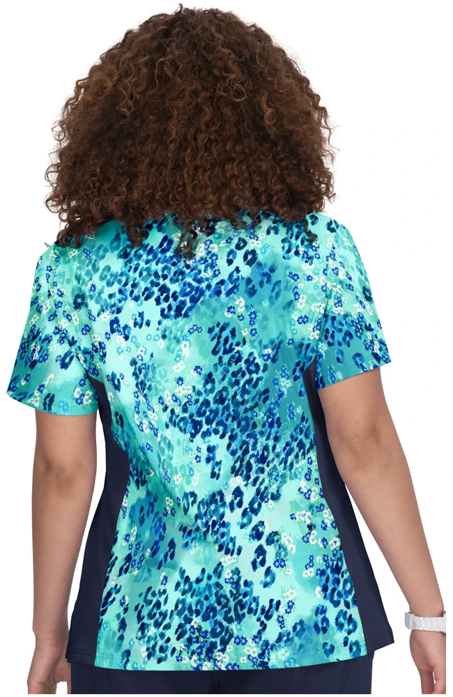 Clearance Women's Raquel Animal Petals Print Scrub Top - Image 2