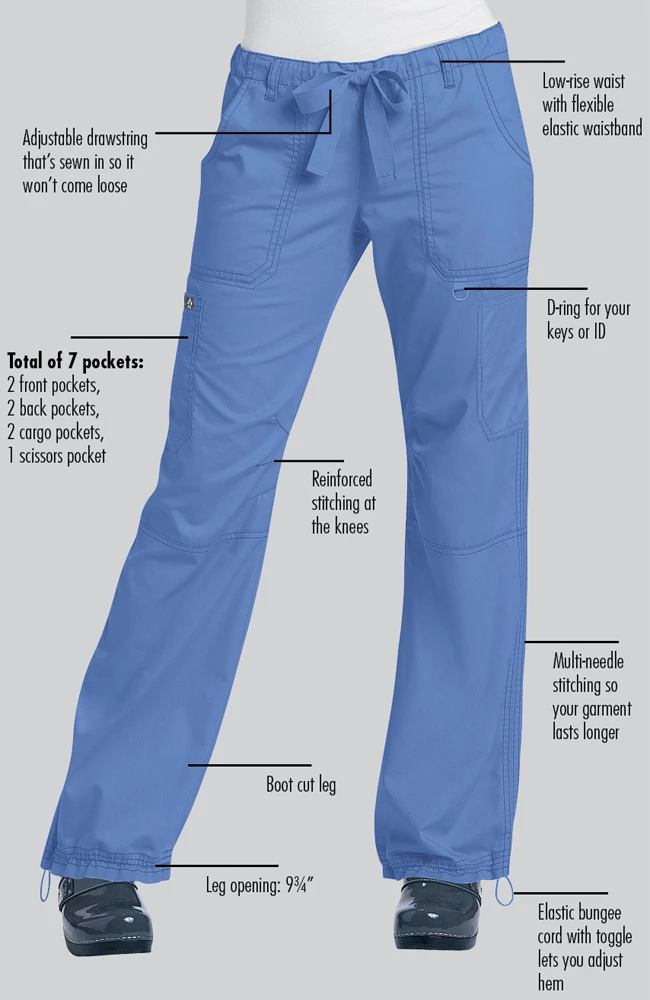 Clearance Women's Lindsey Drawstring Elastic Waist Scrub Pant - Image 2