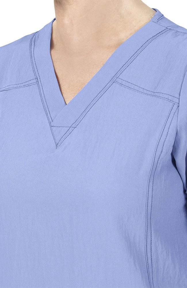 Clearance Women's Sporty V-Neck Solid Scrub Top - Image 5